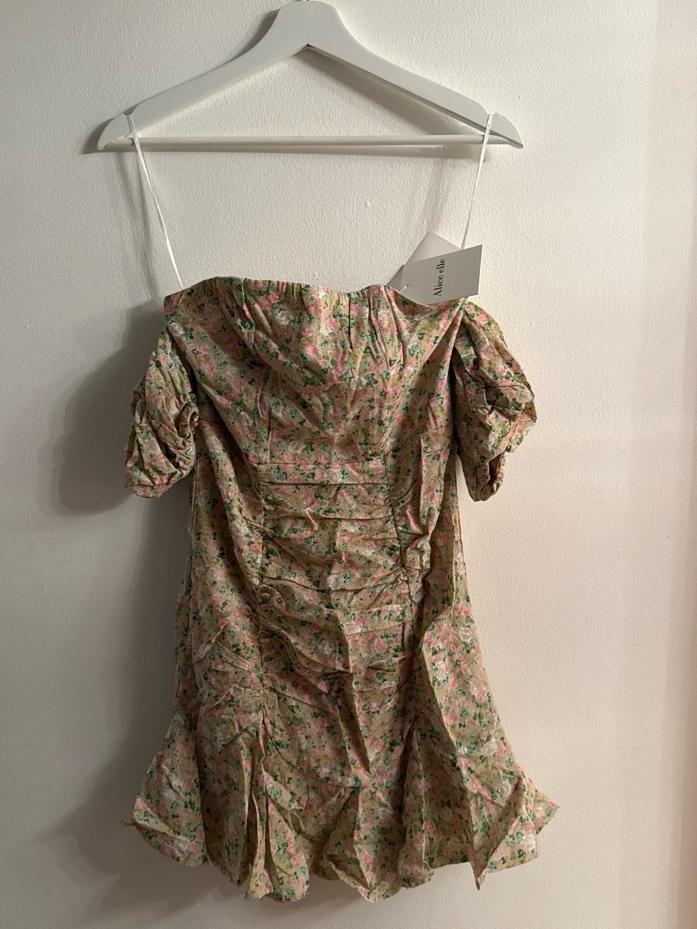 Alice Elle NEW WITH TAGS Pink Floral Off-Shoulder Mini Dress